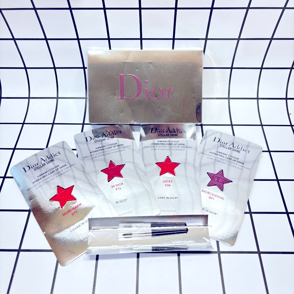 🆕 Dior Addict Stellar Shine Sample Set 4 color with Brush